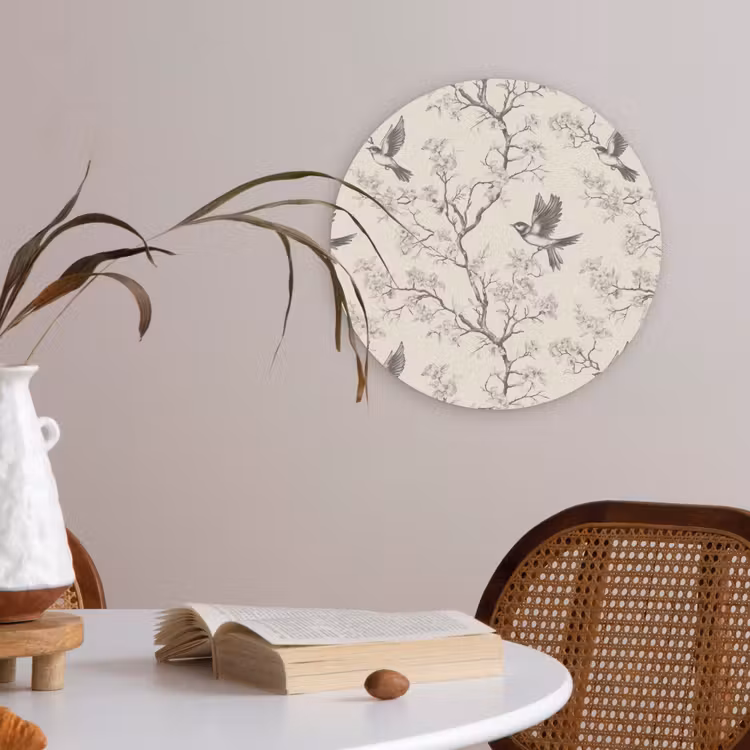 Takken - Vogels - Beige Akoestische PET Vilt - Rond klein 838 -sfeer3