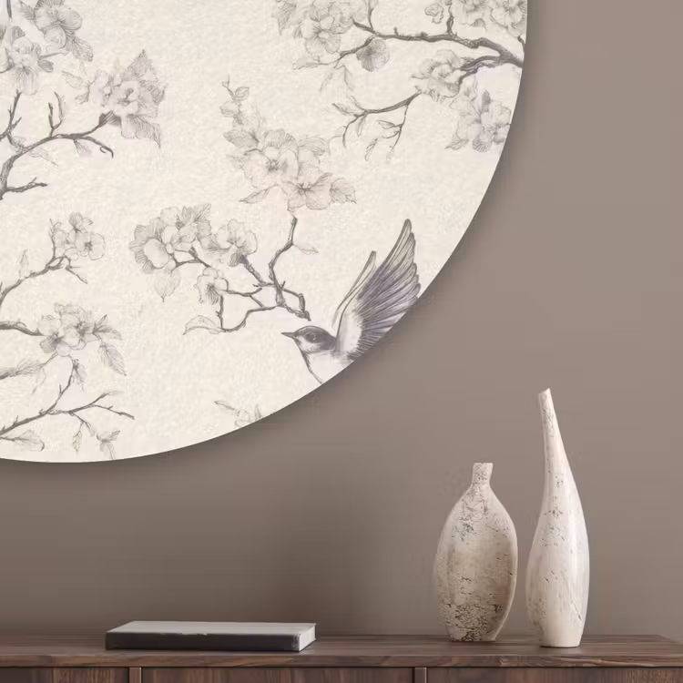 Takken - Vogels - Beige Akoestische PET Vilt - Rond klein 838 -sfeer5_closeup