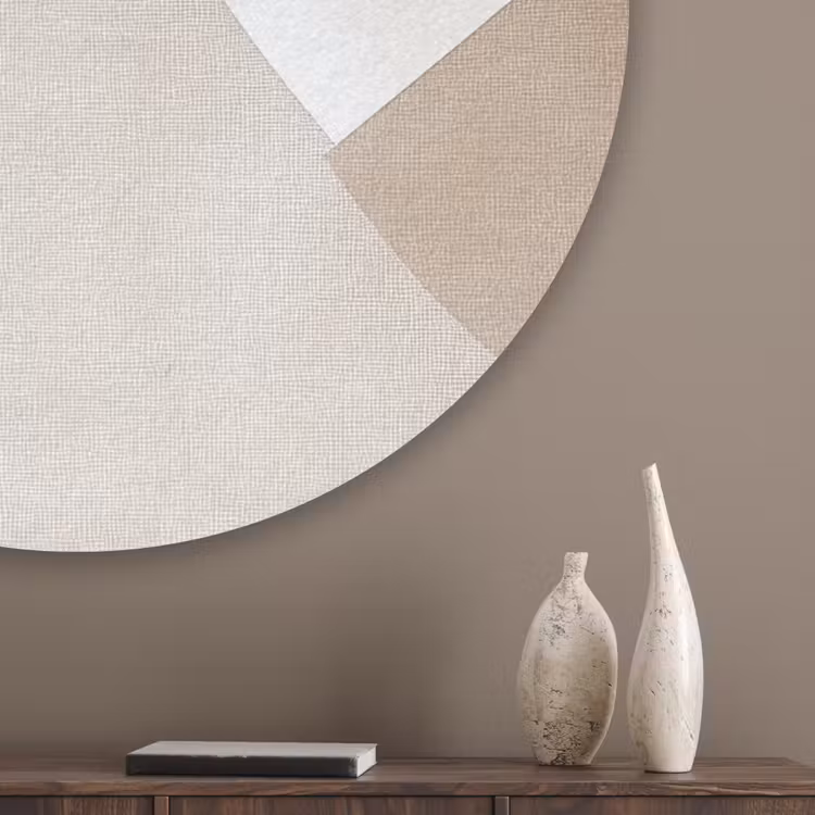 Bruin - Japandi - Abstract Akoestische PET Vilt - Rond klein -sfeer5_closeup