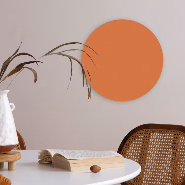 Burnt - Sienna - Oranje Akoestische PET Vilt - Rond klein 838 -sfeer3