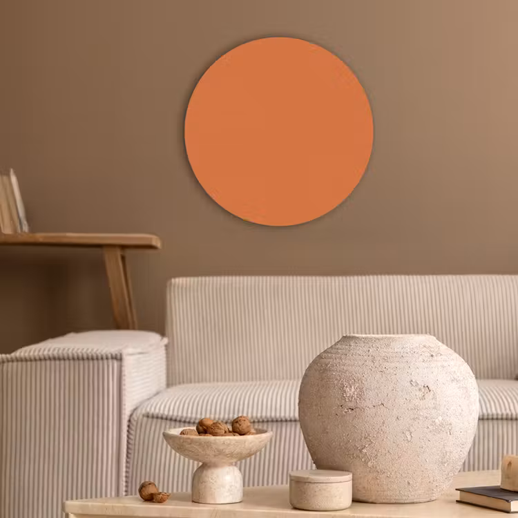 Burnt - Sienna - Oranje Akoestische PET Vilt - Rond klein 838 -sfeer1