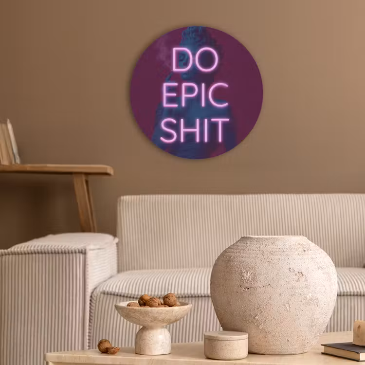 Buste - Neon - LED - Letters Akoestische PET Vilt - Rond klein -sfeer1