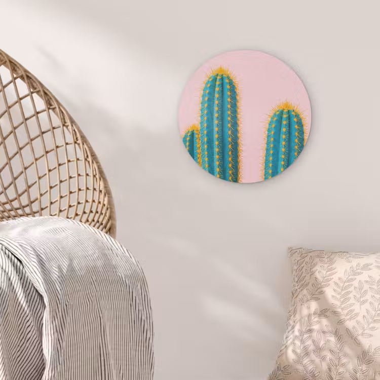 Cactussen - Modern - Pastel Akoestische PET Vilt - Rond klein -sfeer4