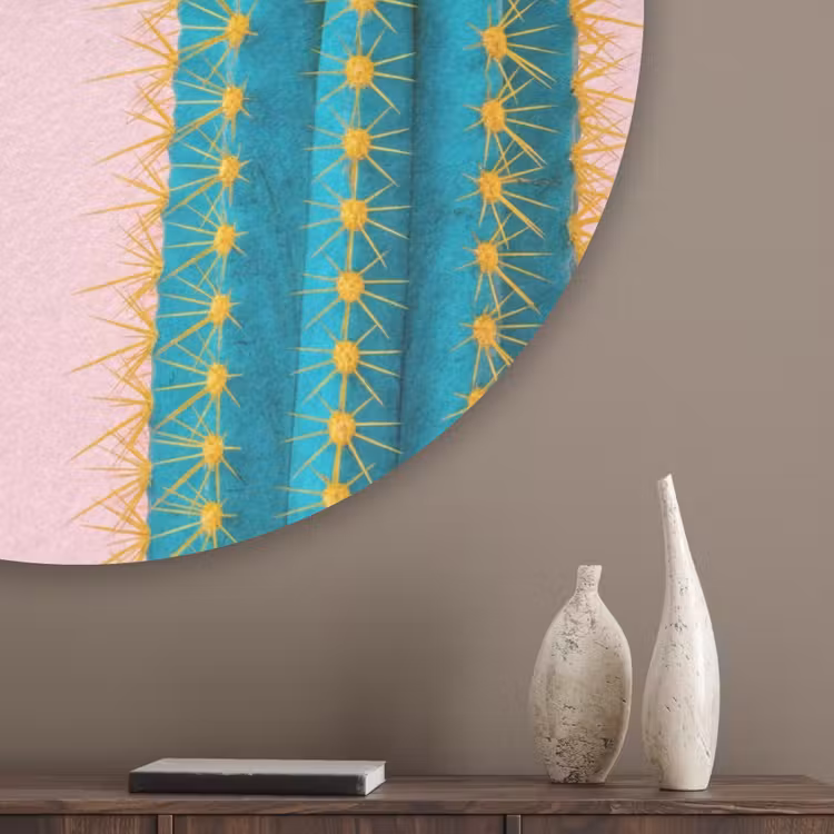 Cactussen - Modern - Pastel Akoestische PET Vilt - Rond klein -sfeer5_closeup