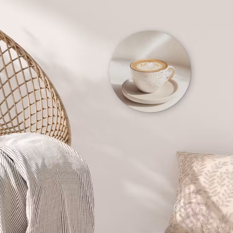 Cappuccino - Schuim - Schotel - Beige Akoestische PET Vilt - Rond klein -sfeer4