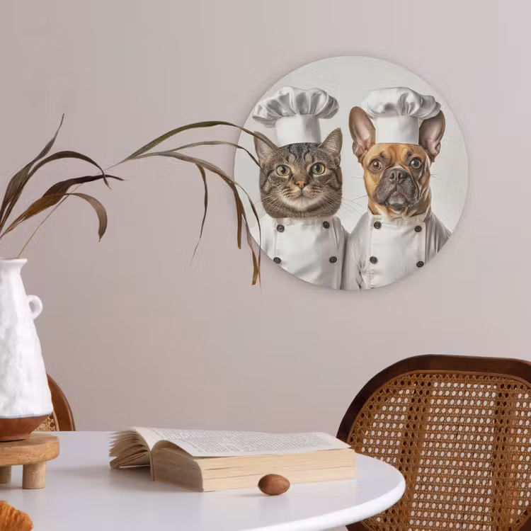 Kat - Hond - Kokskleding Akoestische PET Vilt - Rond klein -sfeer3