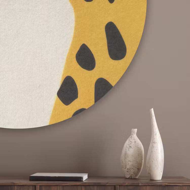 Cheetah - Illustratie - Geel Akoestische PET Vilt - Rond klein -sfeer5_closeup