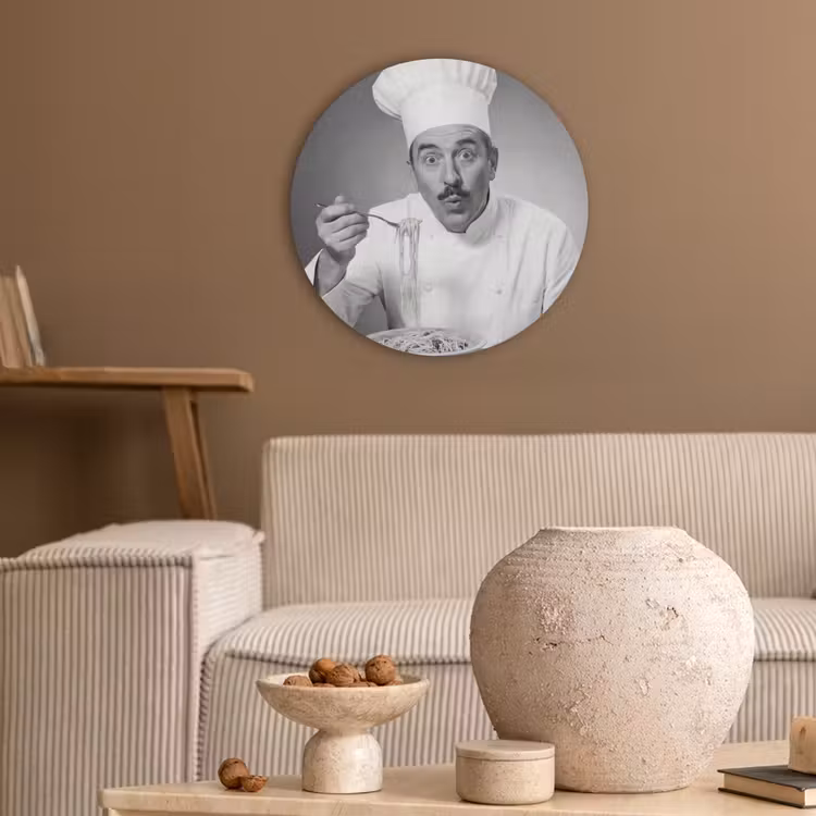 Chef - Spaghetti - Pasta Akoestische PET Vilt - Rond klein -sfeer1