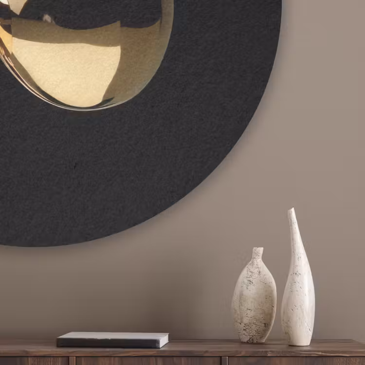 Kersen - Zwart - Goud - Chrome Akoestische PET Vilt - Rond klein -sfeer5_closeup