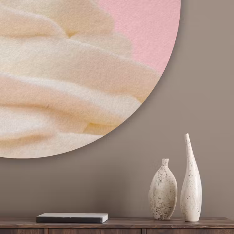 Kers - Slagroom - Roze Akoestische PET Vilt - Rond klein -sfeer5_closeup