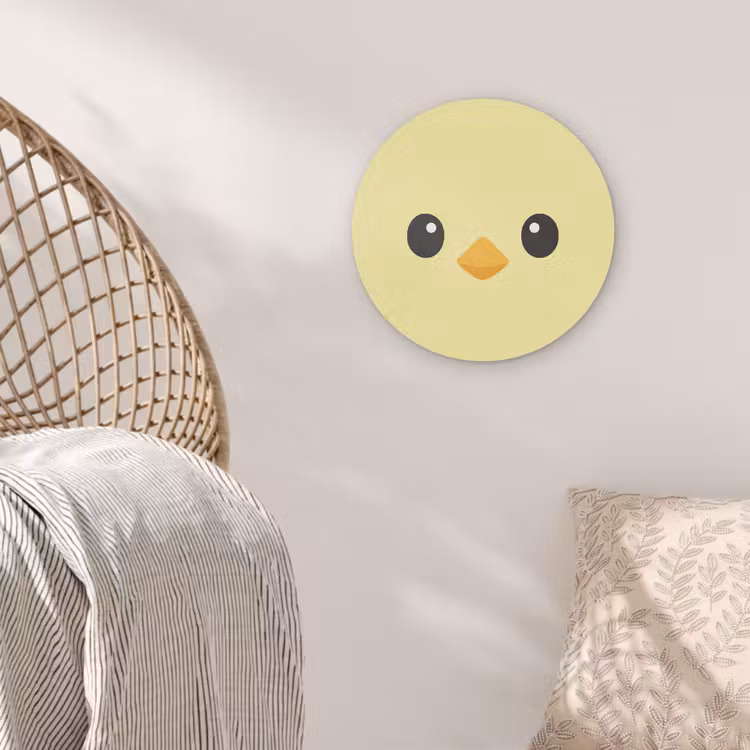 Kuiken - Vrolijk - Geel - Minimalistisch Akoestische PET Vilt - Rond klein -sfeer4