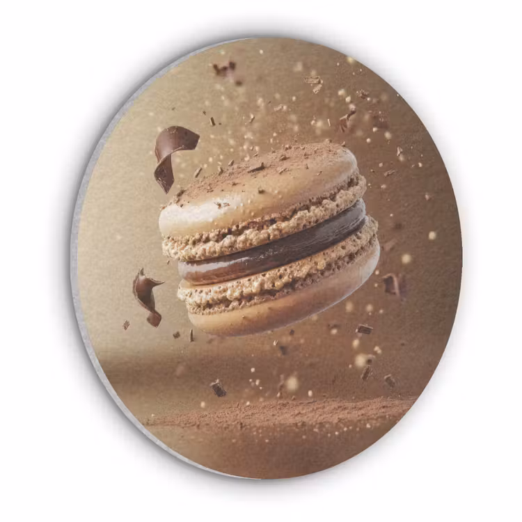 Chocolade - Macarons - Eten - Snoep Akoestische PET Vilt - Rond klein -3d