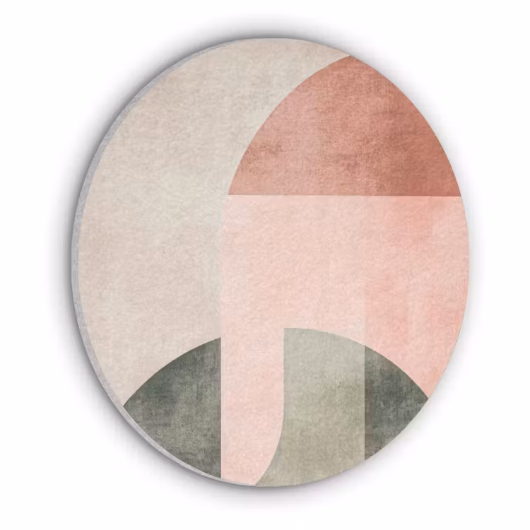 Cirkel - Abstract - Roze Akoestische PET Vilt - Rond klein -3d