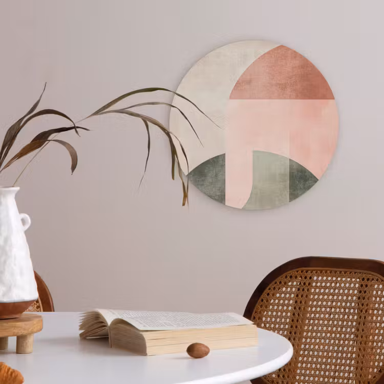 Cirkel - Abstract - Roze Akoestische PET Vilt - Rond klein -sfeer3