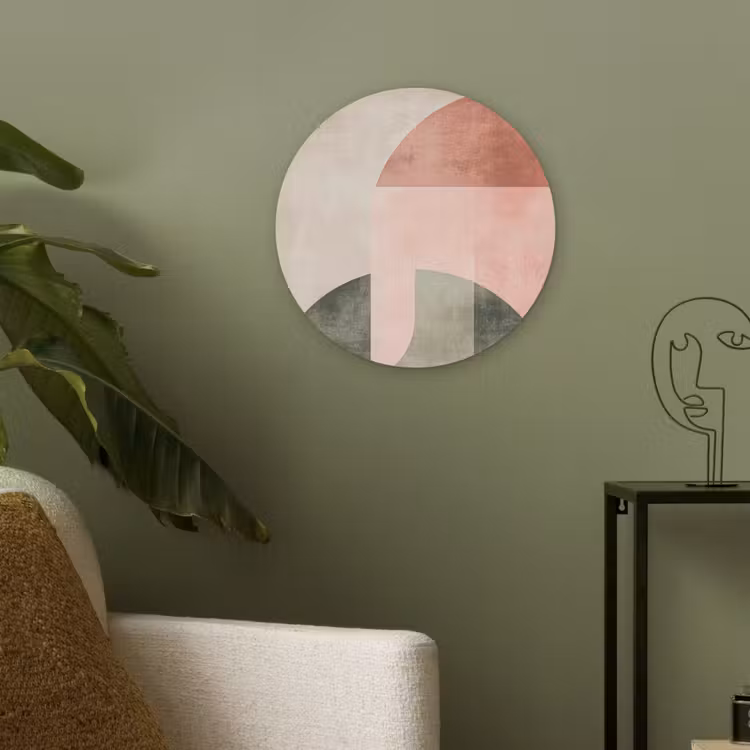 Cirkel - Abstract - Roze Akoestische PET Vilt - Rond klein -sfeer2