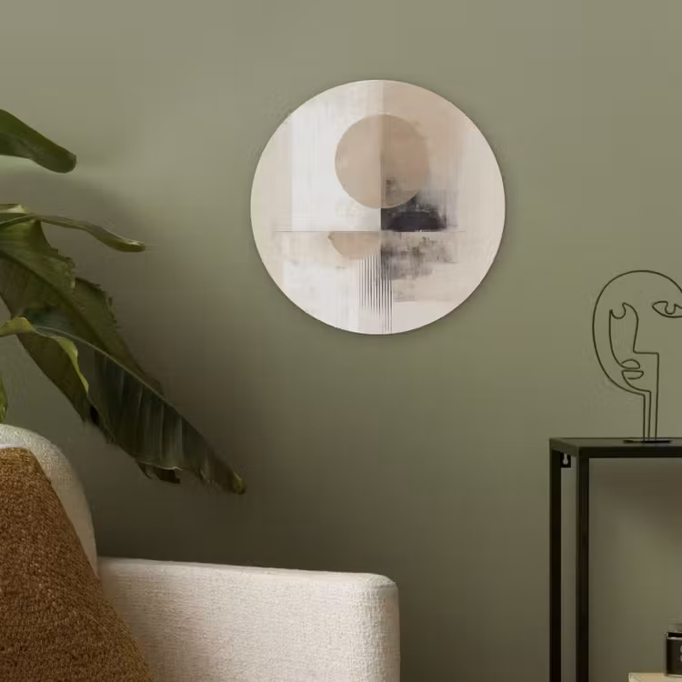 Cirkel - Compositie - Diepte - Beige Akoestische PET Vilt - Rond klein -sfeer2