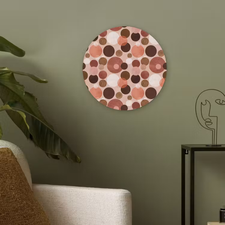 Cirkels - Modern - Kleurrijk Akoestische PET Vilt - Rond klein 838 -sfeer2