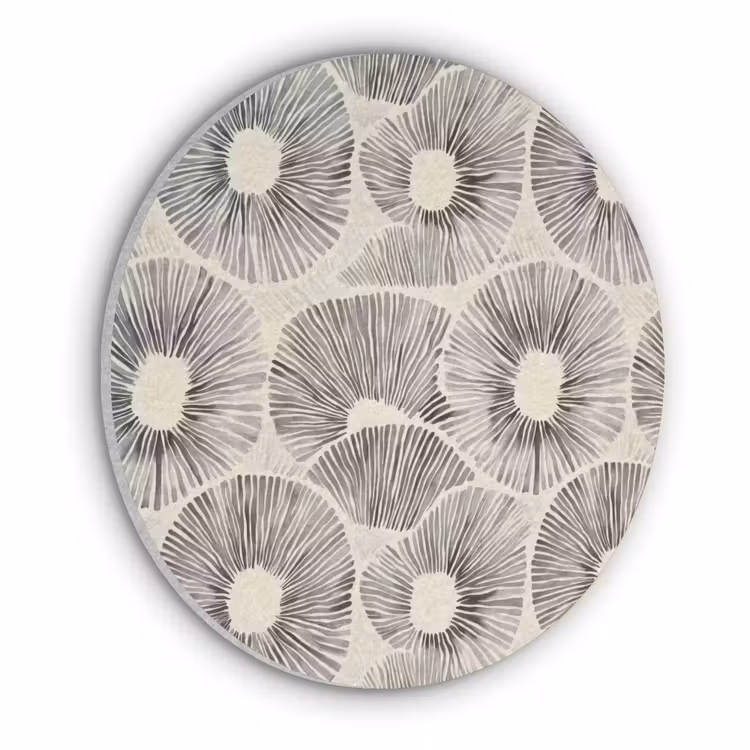 Cirkels - Patroon - Zwart Akoestische PET Vilt - Rond klein 838 -3d