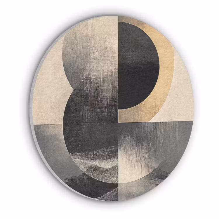 Cirkels - Schaduw - Abstract Akoestische PET Vilt - Rond klein -3d