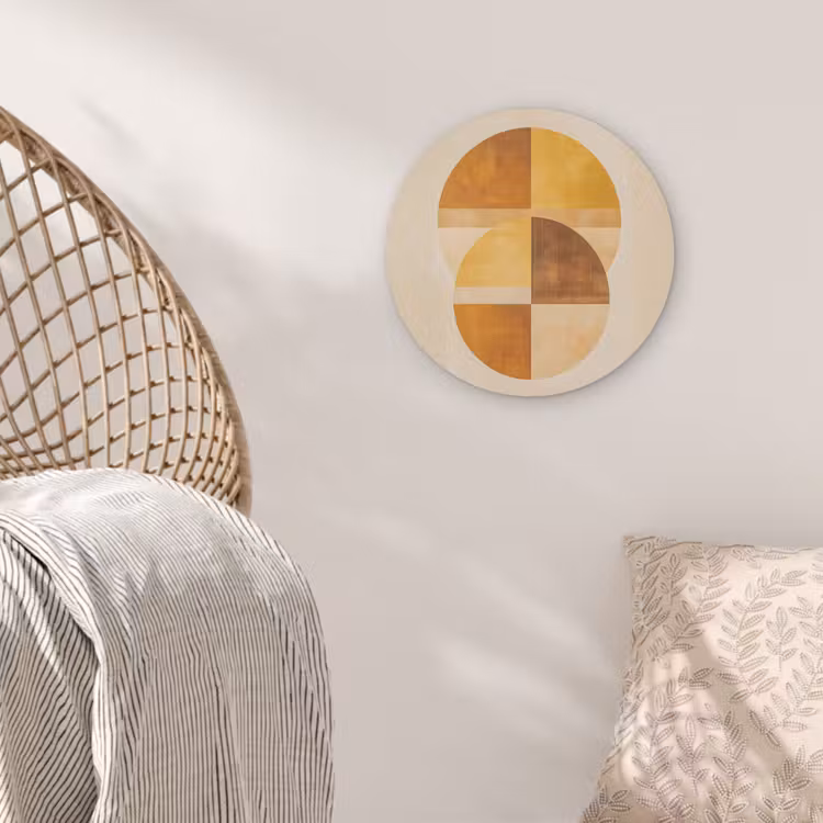 Cirkels - Geel - Minimalistisch Akoestische PET Vilt - Rond klein -sfeer4