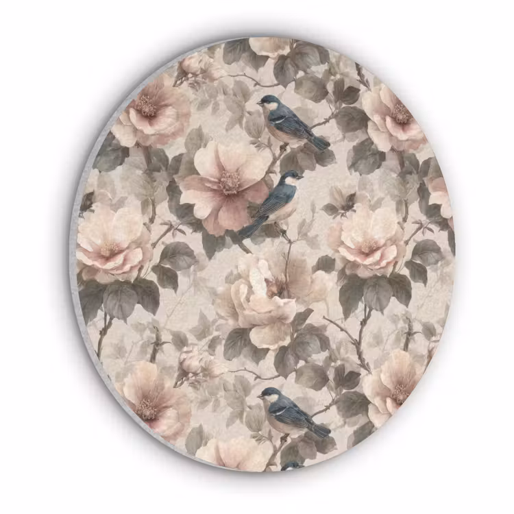 Klassiek - Vogels - Kleurrijk Akoestische PET Vilt - Rond klein 838 -3d