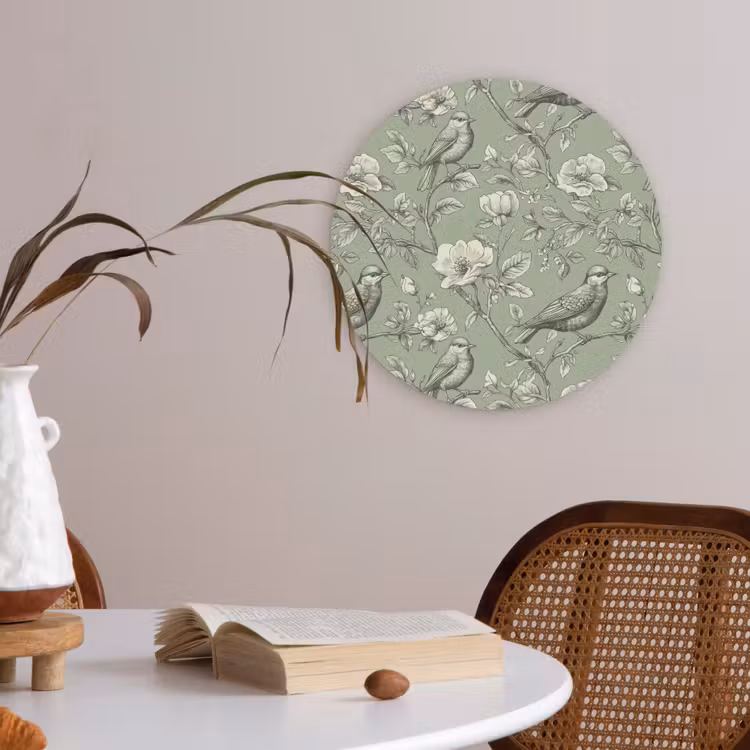 Klassiek - Botanisch - Groen Akoestische PET Vilt - Rond klein 838 -sfeer3