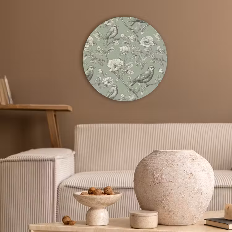Klassiek - Botanisch - Groen Akoestische PET Vilt - Rond klein 838 -sfeer1