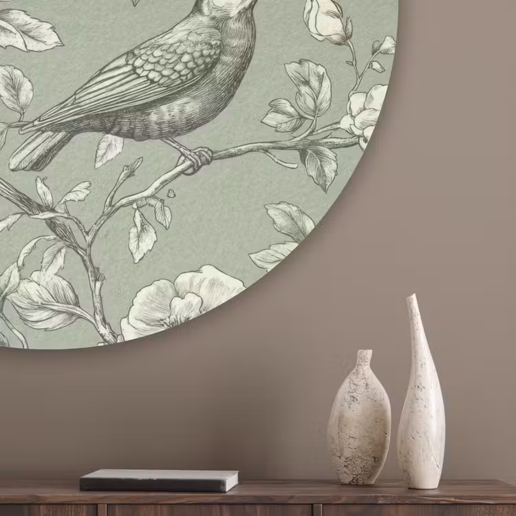 Klassiek - Botanisch - Groen Akoestische PET Vilt - Rond klein 838 -sfeer5_closeup