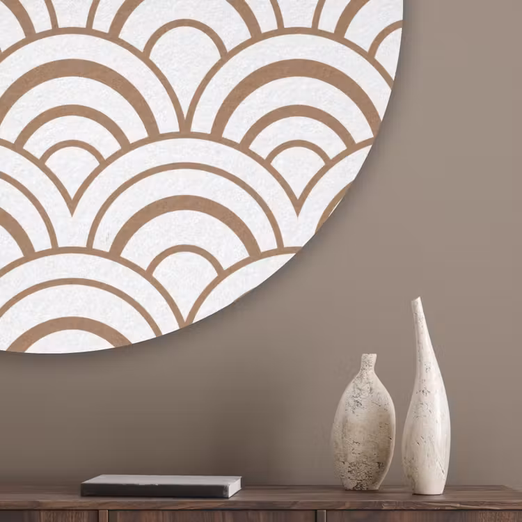 Klassiek - Motief - Terracotta Akoestische PET Vilt - Rond klein 838 -sfeer5_closeup