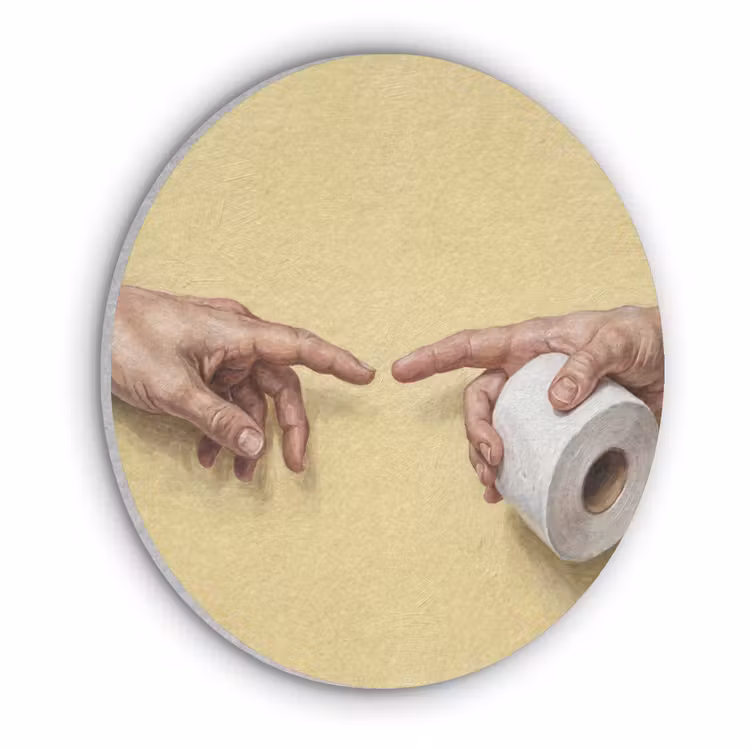 Klassiek - Kunst - Humor Akoestische PET Vilt - Rond klein -3d