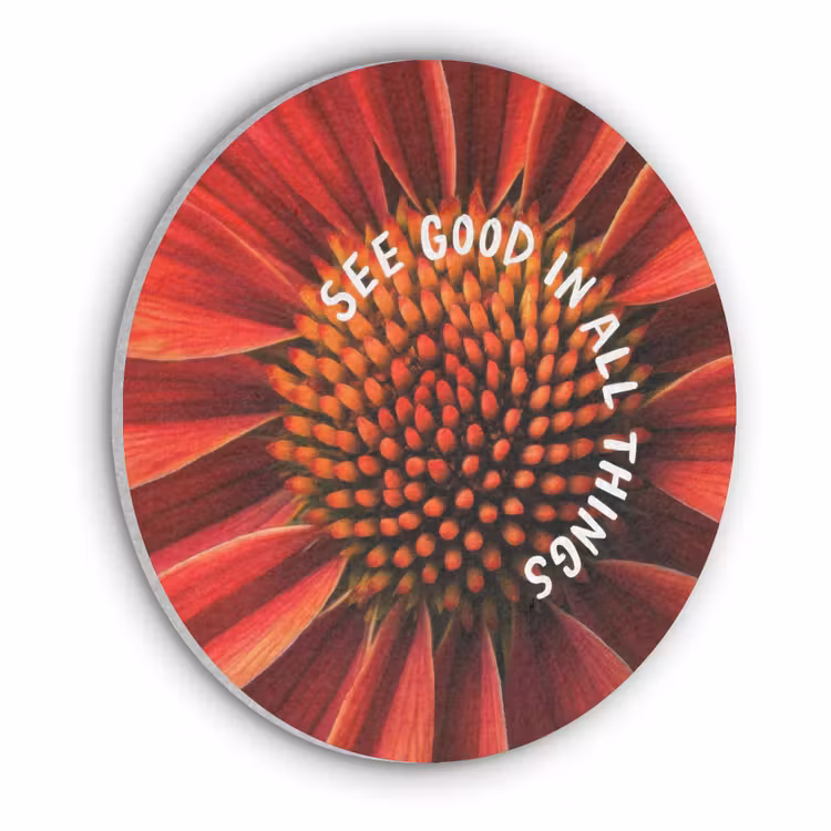 Close up - Bloem - Quote - Rood Akoestische PET Vilt - Rond klein -3d