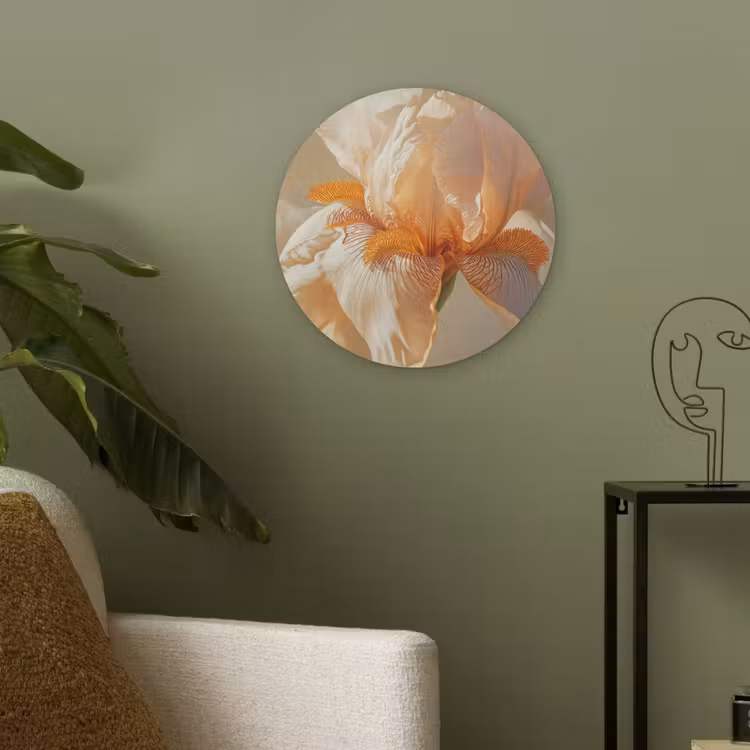 Close up - Oranje - Iris Akoestische PET Vilt - Rond klein -sfeer2
