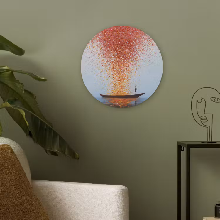 Wolk - Confetti - Boot - Wateroppervlakte Akoestische PET Vilt - Rond klein -sfeer2