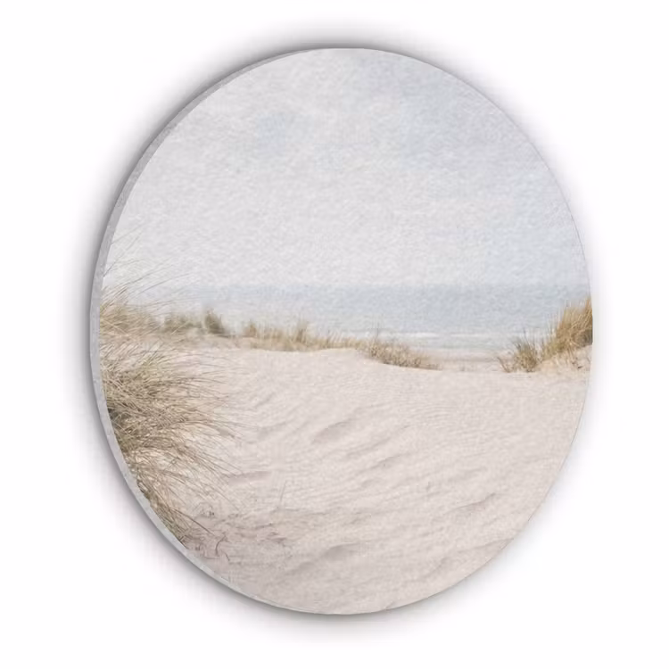 Wolken - Duinlandschap - Zand Akoestische PET Vilt - Rond klein -3d