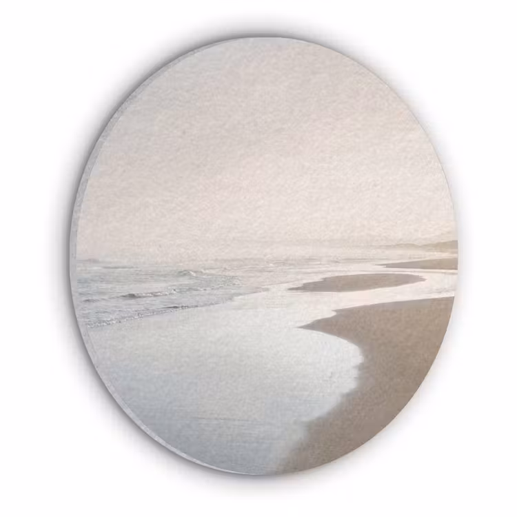 Kustlijn - Strand - Oceaan Akoestische PET Vilt - Rond klein -3d