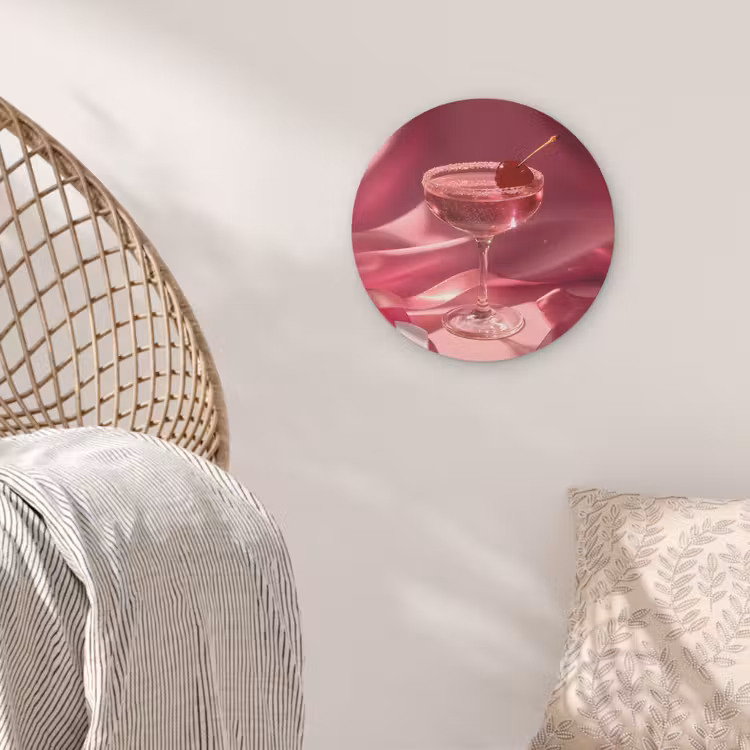 Cocktail - Pink - Luxe Akoestische PET Vilt - Rond klein -sfeer4