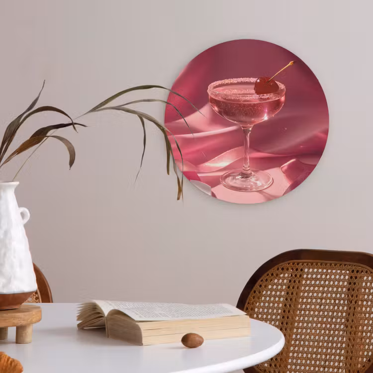 Cocktail - Pink - Luxe Akoestische PET Vilt - Rond klein -sfeer3