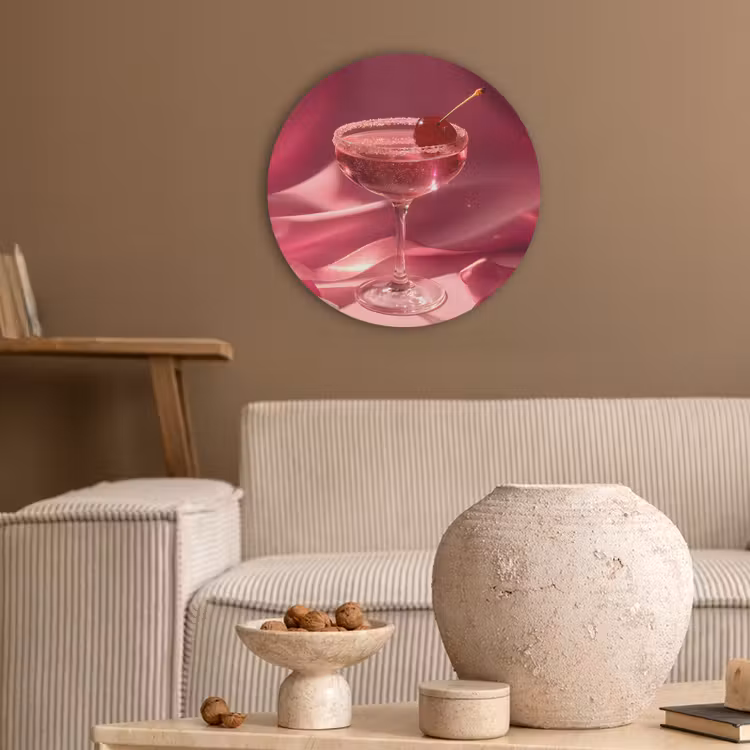 Cocktail - Pink - Luxe Akoestische PET Vilt - Rond klein -sfeer1