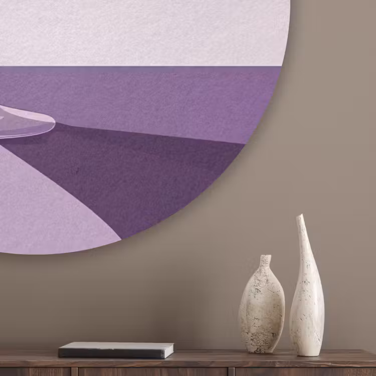 Cocktail - Paars - Minimalistisch - Citroen Akoestische PET Vilt - Rond klein -sfeer5_closeup