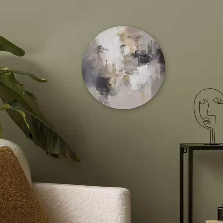 Kleurenpalet - Penseelstreken - Beige - Nevelig Akoestische PET Vilt - Rond klein -sfeer2