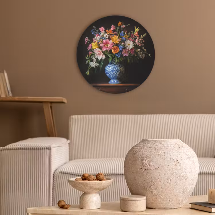 Kleur - Vaas - Bloemen - Boeket Akoestische PET Vilt - Rond klein -sfeer1