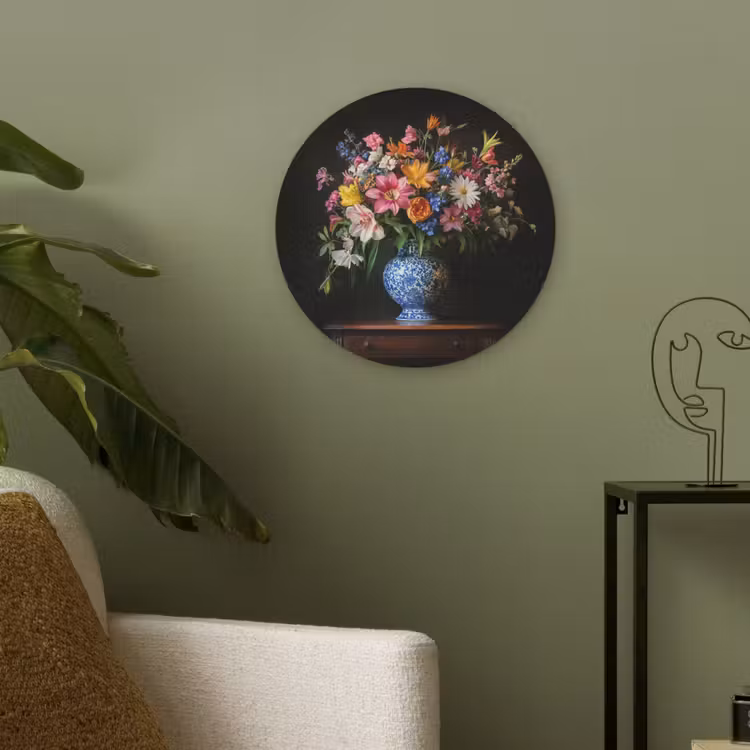 Kleur - Vaas - Bloemen - Boeket Akoestische PET Vilt - Rond klein -sfeer2