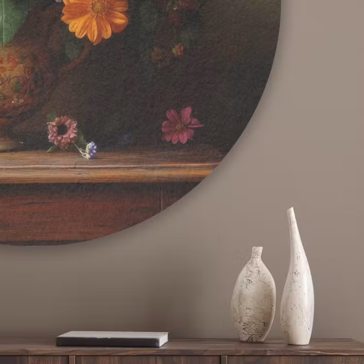 Kleuren - Boeket - Vaas - Hout Akoestische PET Vilt - Rond klein -sfeer5_closeup