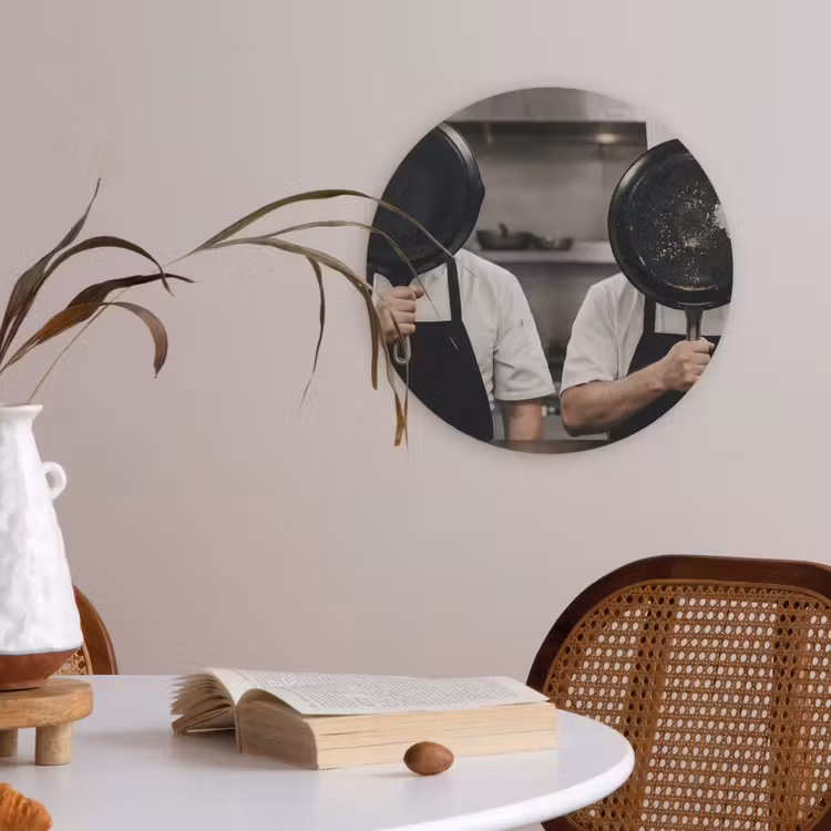 Koks - Koekenpannen - Keuken Akoestische PET Vilt - Rond klein -sfeer3