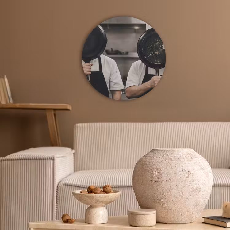 Koks - Koekenpannen - Keuken Akoestische PET Vilt - Rond klein -sfeer1