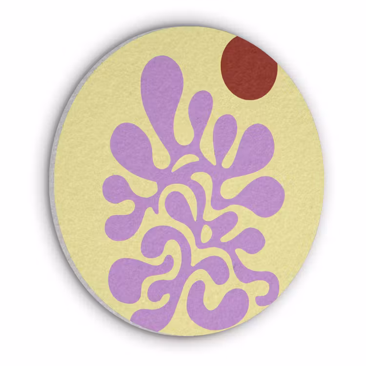 Koraal - Cirkel - Abstract - Geel Akoestische PET Vilt - Rond klein -3d