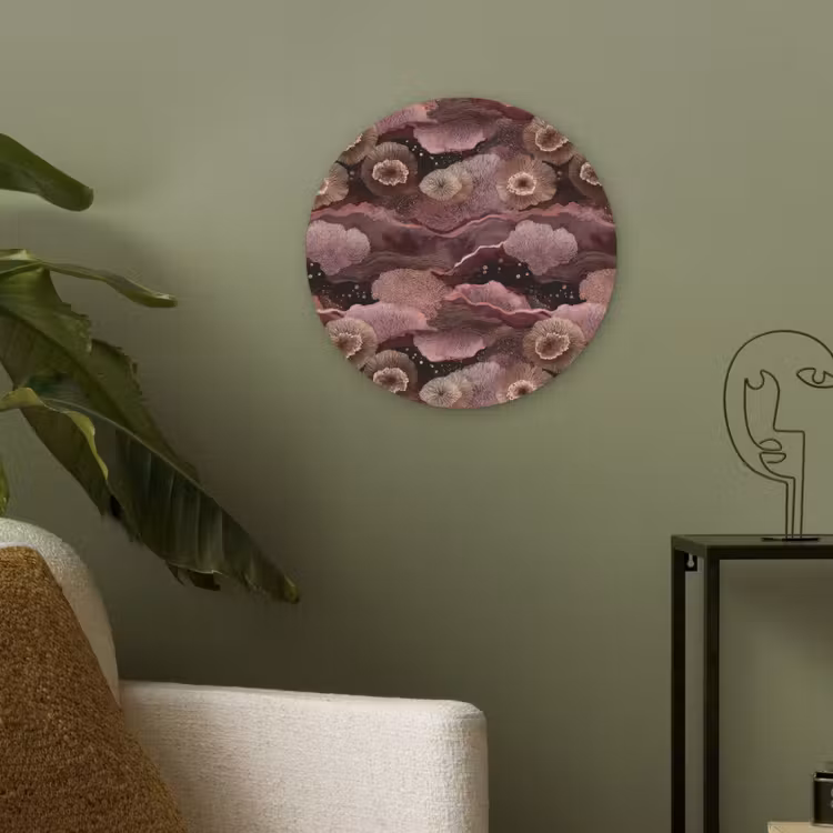 Koraal - Organisch - Roze Akoestische PET Vilt - Rond klein 838 -sfeer2