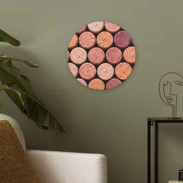 Kurk - Patroon - Abstract - Modern - Rood Akoestische PET Vilt - Rond klein -sfeer2