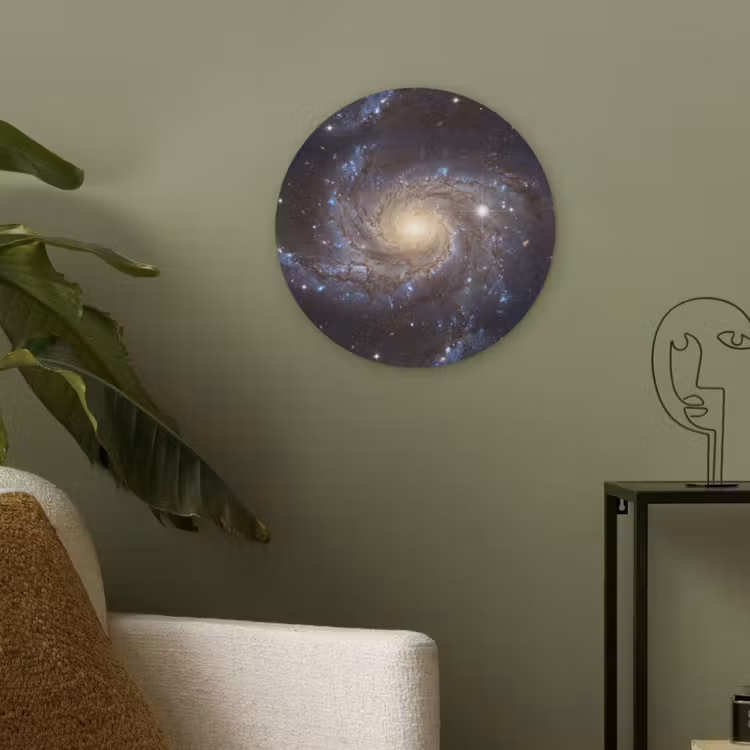 Kosmos - Sterrenstelsel - Donker Akoestische PET Vilt - Rond klein -sfeer2