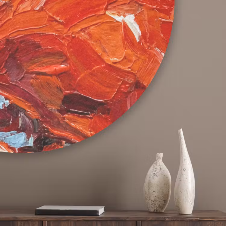 Krab - Zee - Dieren - Abstract - Rood Akoestische PET Vilt - Rond klein -sfeer5_closeup